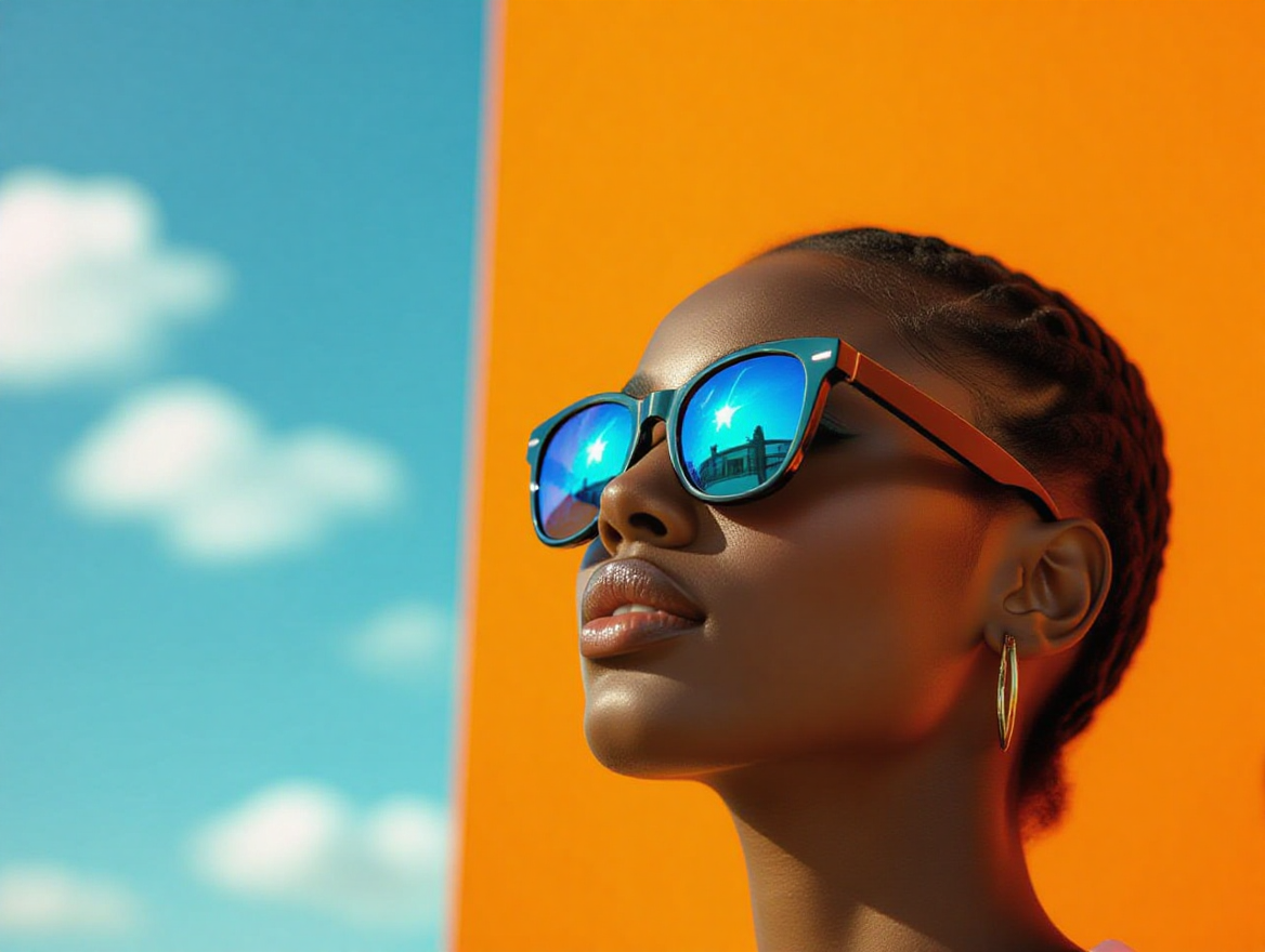 AI generated image - Silhouette with sunglasses